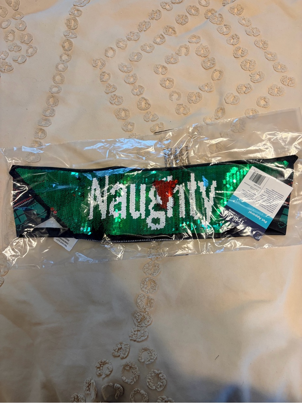 NEW Frisco by Chewy Reversible Sequin Naughty/Nice Dog Bandana | M/L